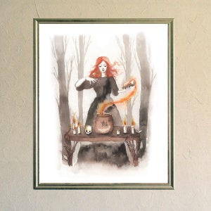 Art Print Poster Witch Illustration Halloween Salem The Wood Witch image 2