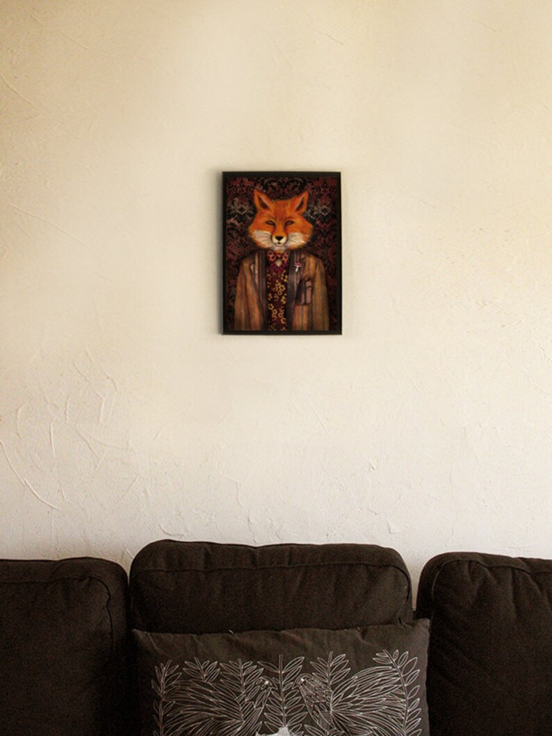 Art Print Poster Fox Anthropomorphic portrait Portrait of The Mysterious Lord Fox image 3