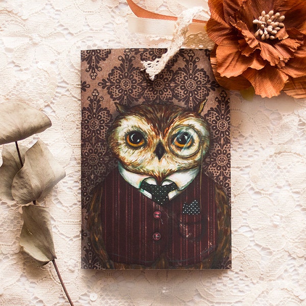 Carnet - carnet illustré - A5 - A6 - hibou - dandy - Peter Bird