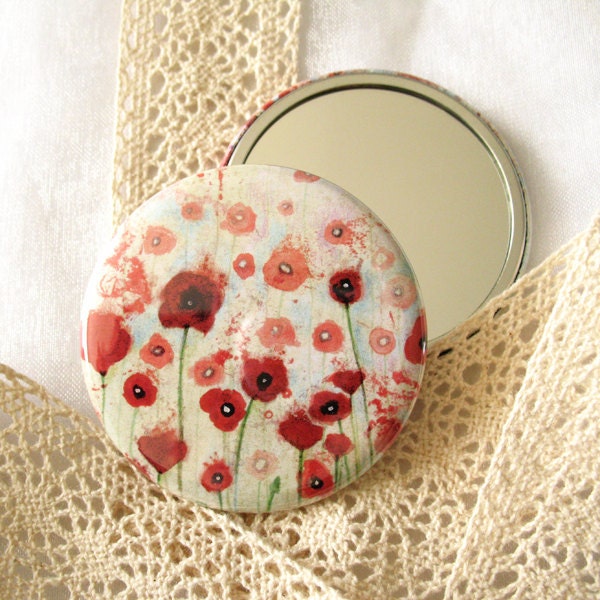 Pocket mirror - Poppies Field