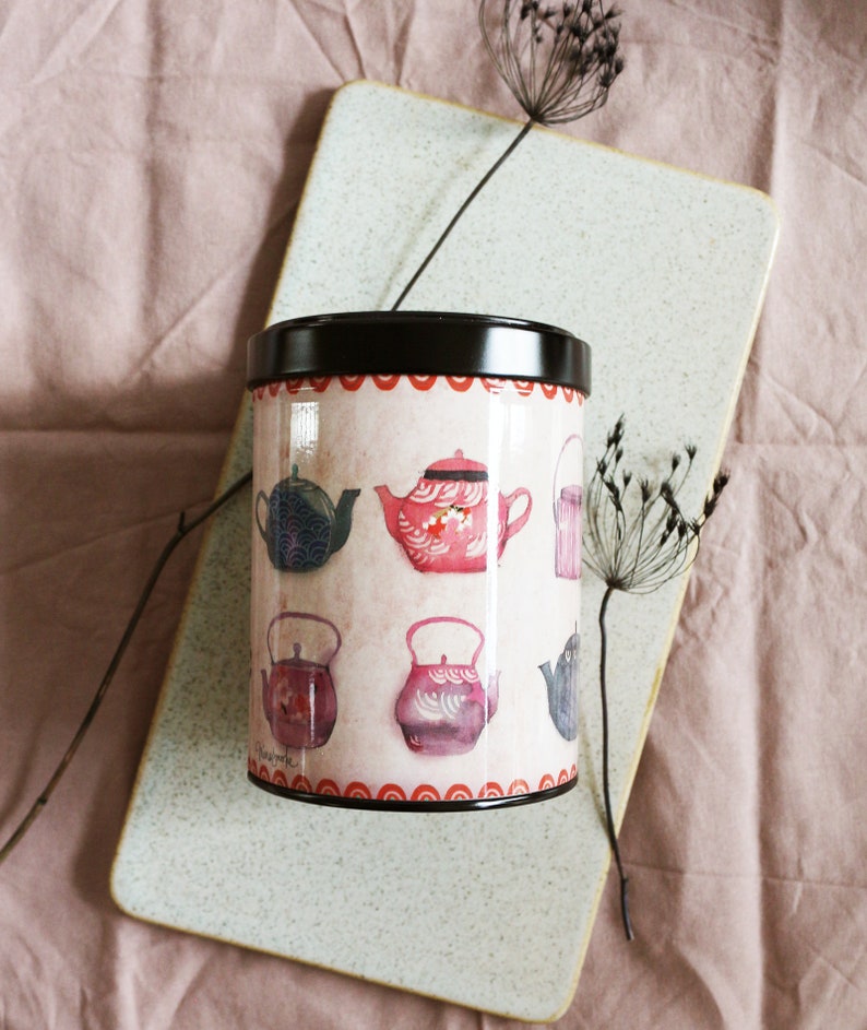 Boite à thé illustrée boîte illustré décoration de cuisine Théières image 3