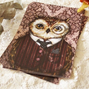 Postcard Illustrated postcard Owl monocle anthropomorphique Peter Bird image 4