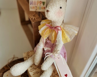 Bunny Soft Toy, Bunny Stuffed Toy,Bunny Doll, Hug Toy, Handmade Bunny Toy, Stuffed Heirloom Toy, Pastel nursery bunny, Emotional support toy