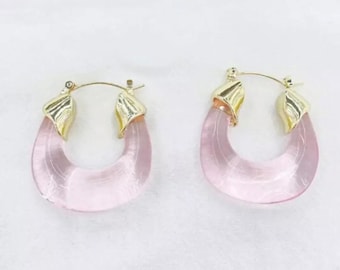 Pendientes de aro Thicc Vibe en color rosa