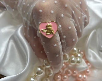 Anillo de corazón angelical