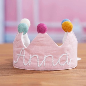 Hand Personalized Crown for Kids and Children&#39;s Birthdays, Custom Baby Birthday Gifts, Keepsake for First Birthday Party, 1st Birthday Crown