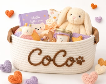 Personalized Cotton Rope Pet Storage Basket, Custom Dog Name Toy Bin,  Cat or Puppy Toy Organizer, New Puppy Gift, Pet Lover Gift