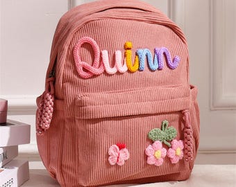 Mochila infantil personalizada, mochila de pana para niños, mochila escolar para niñas y niños en edad preescolar.