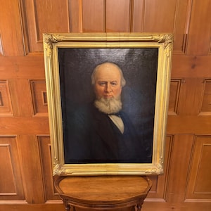 An antique late 19th century male portrait on canvas painted by Scottish Canadian Artist George Horne Russell
