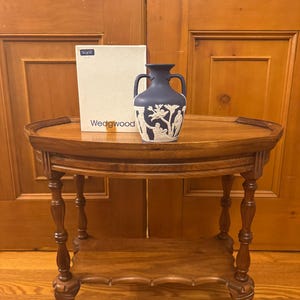 Rare Vintage 1970’s Wedgwood Portland blue Jasperware ‘Portland Vase’ in high bas-relief.