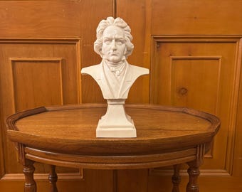 A 1970-1980 made in Italy bust of famed German Composer and Pianist Ludwig Van Beethoven. 11.5” tall