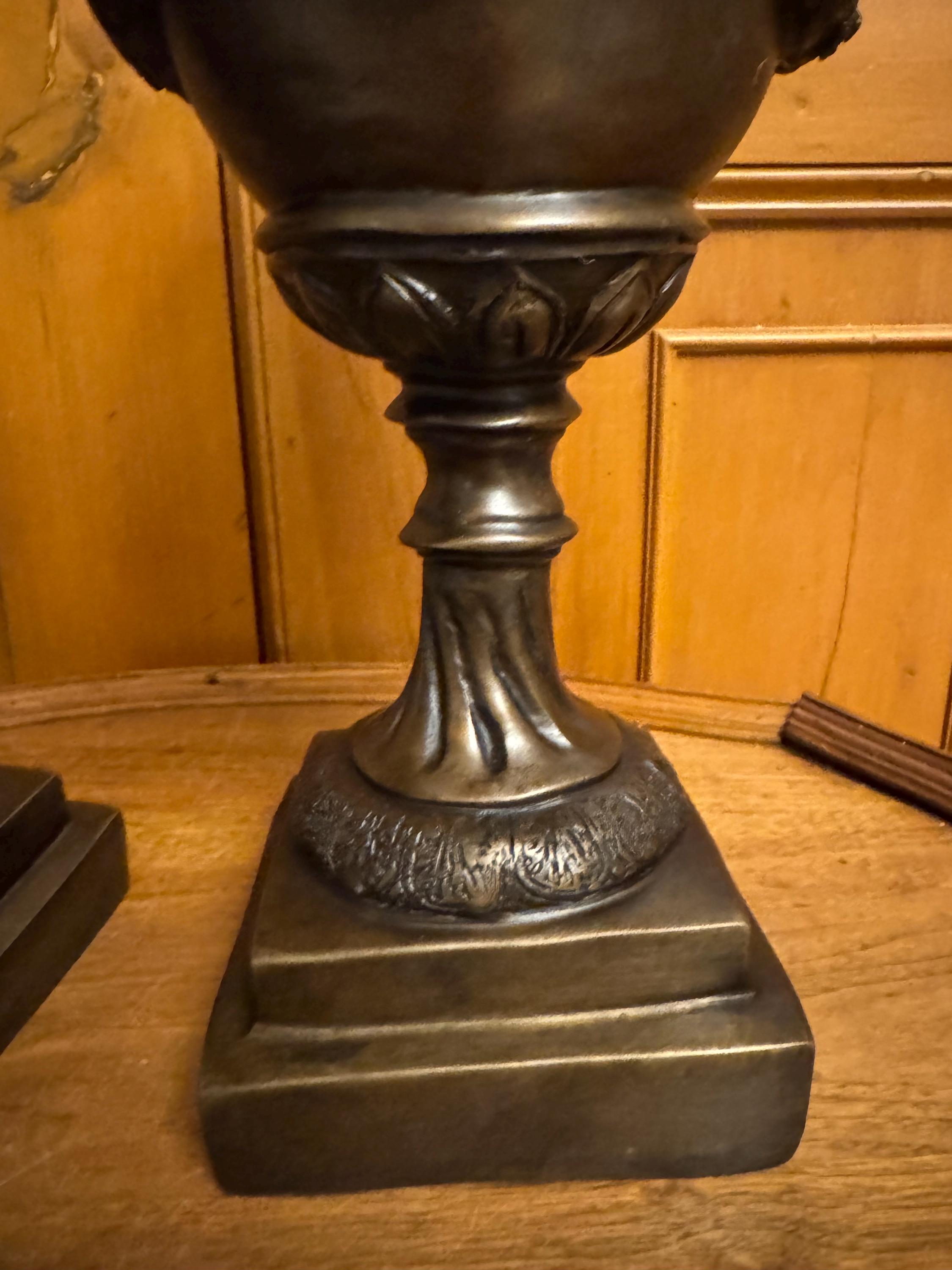 A Pair of Maitland Smith French Empire Classical Style Bronze Ram