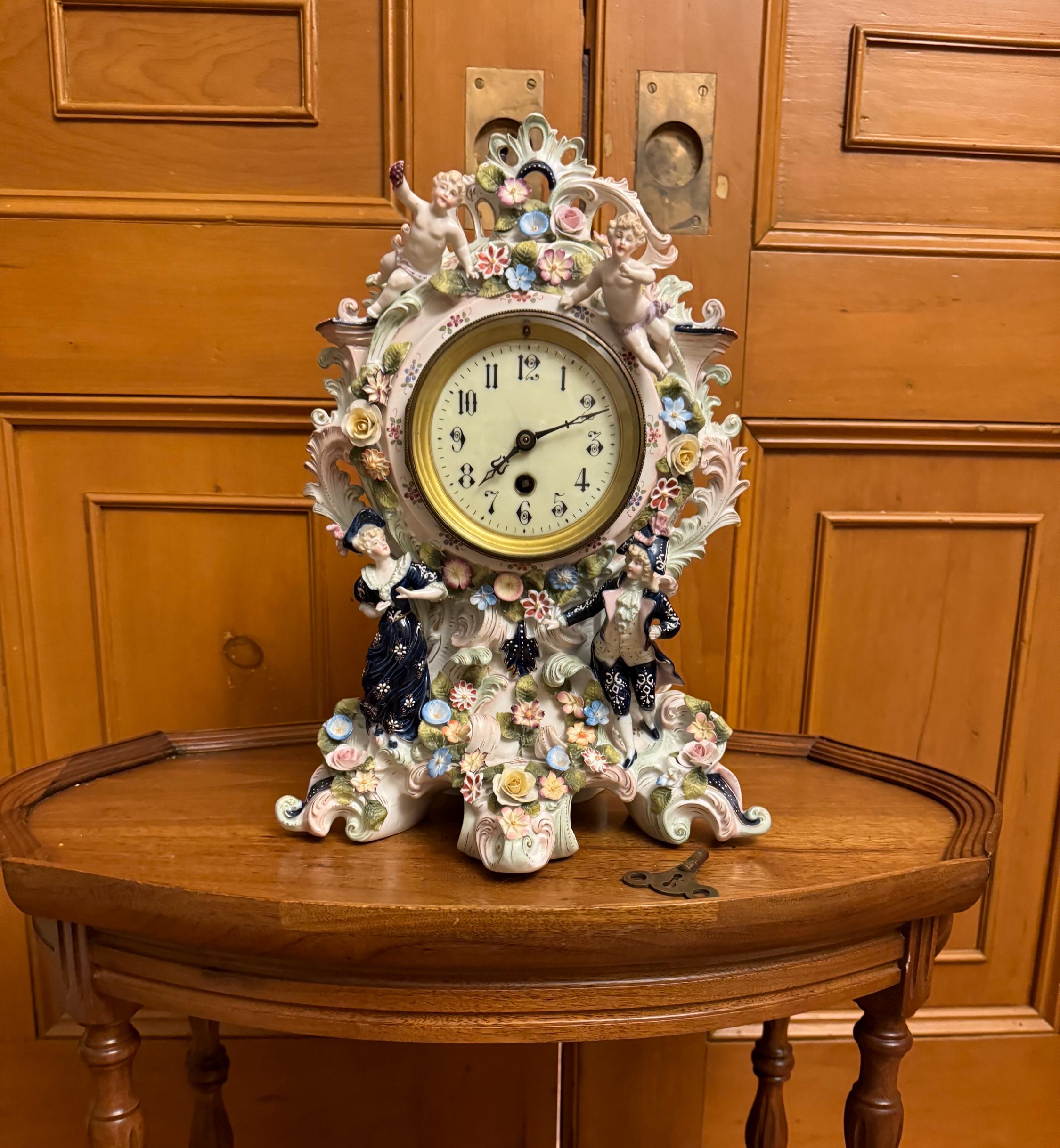Rare Antique 19th Century Meissen Style German Porcelain Mantle