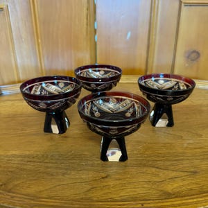 Vintage set of 4 Nachtmann Bleikristall glasses - short coupe / petite chalice