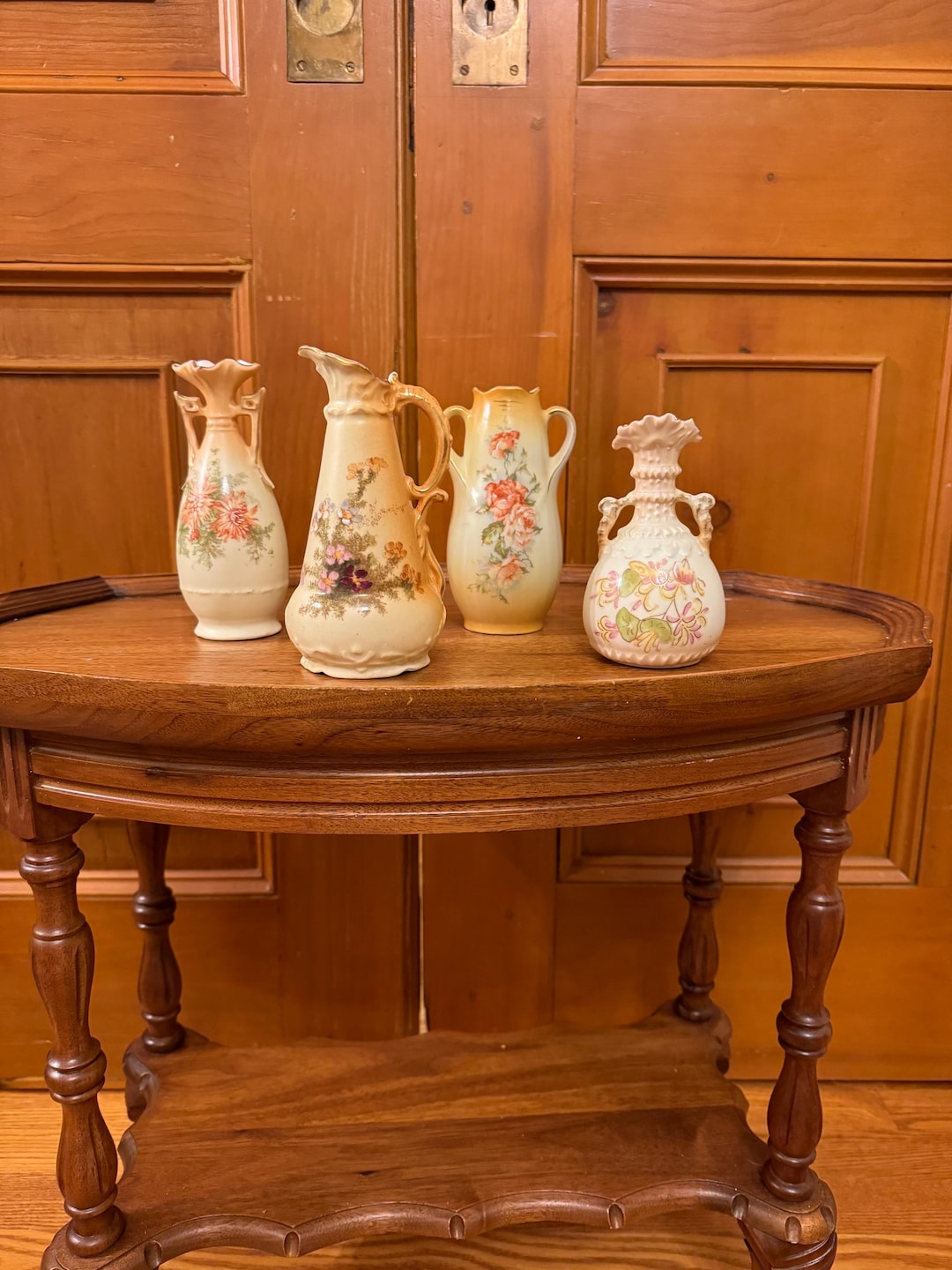 Antique Set of 4 Victorian / Early Turn of the Century Floral Hand ...