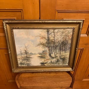 Antique late 19th century (late 1800’s) landscape watercolour painting by listed American Artist Robert Hills Bemish.