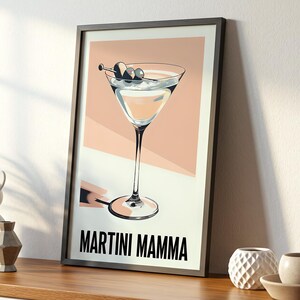Martini Mama Digital Art Print | Martini-Liebhaber-Wand-Dekor | Hausbar Dekor |  Muttertag Geschenk druckbare Wandkunst | Sofort Download