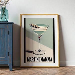 Martini Mama Digital Art Print | Martini-Liebhaber-Wand-Dekor | Hausbar Dekor |  Muttertag Geschenk druckbare Wandkunst | Sofort Download
