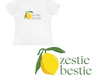 Zestie Bestie Lemon Tee - Cute Summer Shirt, Gift for Best Friends, Casual Outfit, Fun Citrus Graphic T-Shirt