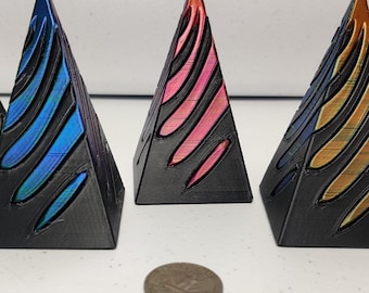Impossible Spiral Pyramid Fidget Toy - 3D Printed - Stress and Anxiety Relief - Regular, Silk and Tri-Color Options - Larger Custom Design