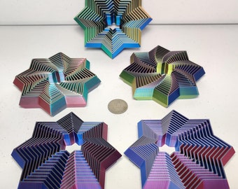 Fractal Star Fidget Toy - 3D Printed - Stress and Anxiety Relief - Regular, Silk and Tri-Color Options - Custom Design