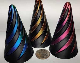 Impossible Spiral Cone Fidget Toy - 3D Printed - Stress and Anxiety Relief Toy - Regular, Silk and Tri-Color Options - Larger Custom Design
