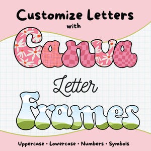Editable Canva Letter Frames | Customizable Frames for Canva | Uppercase, Lowercase, Numbers, and Symbols | Fillable Letters Drag and Drop