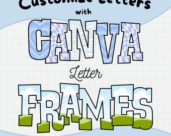 Editable Canva Letter Frames | Customizable Frames for Canva | Uppercase, Numbers, and Symbols | Fillable Letters Drag and Drop | Western