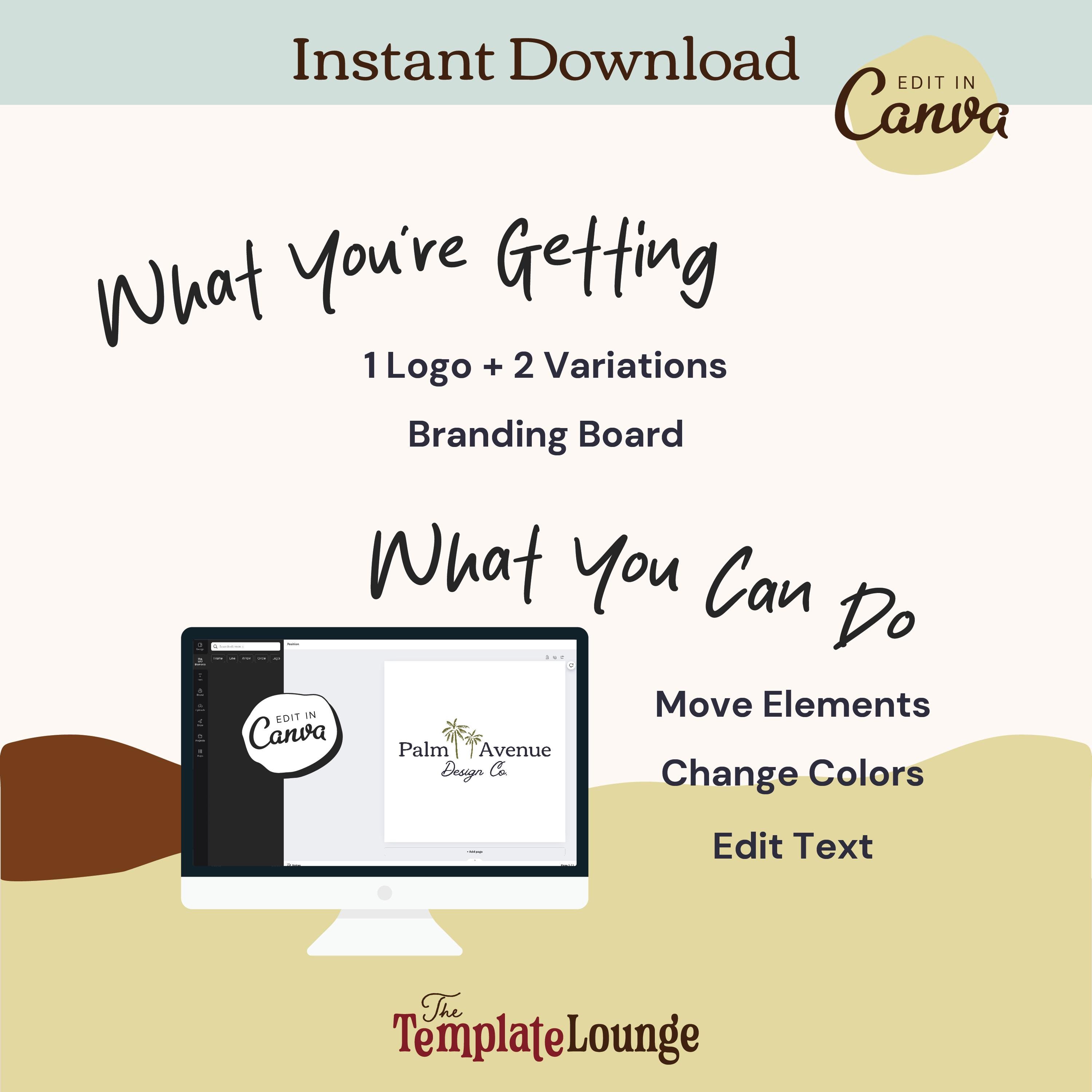 Editable Logo and Branding Canva Template | Customizable Business ...