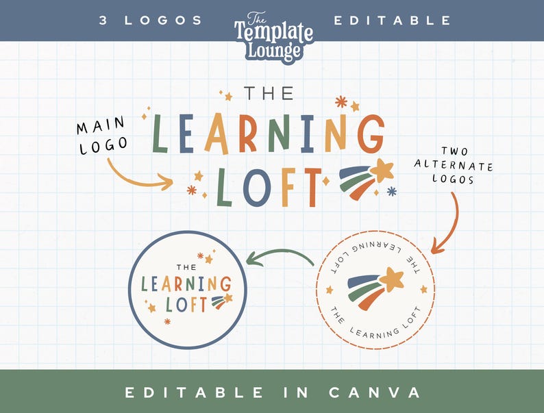 Editable Logo Example Editable Logo Canva Template Customizable Business Design Kit DIY Logo ...