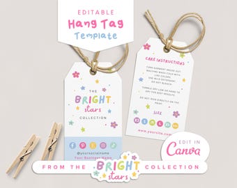 Small Business Editable Hang Tag | Clothing Boutique Tag Template | Editable Retail Tag | Tag for Products | Bright and Colorful Hanging Tag