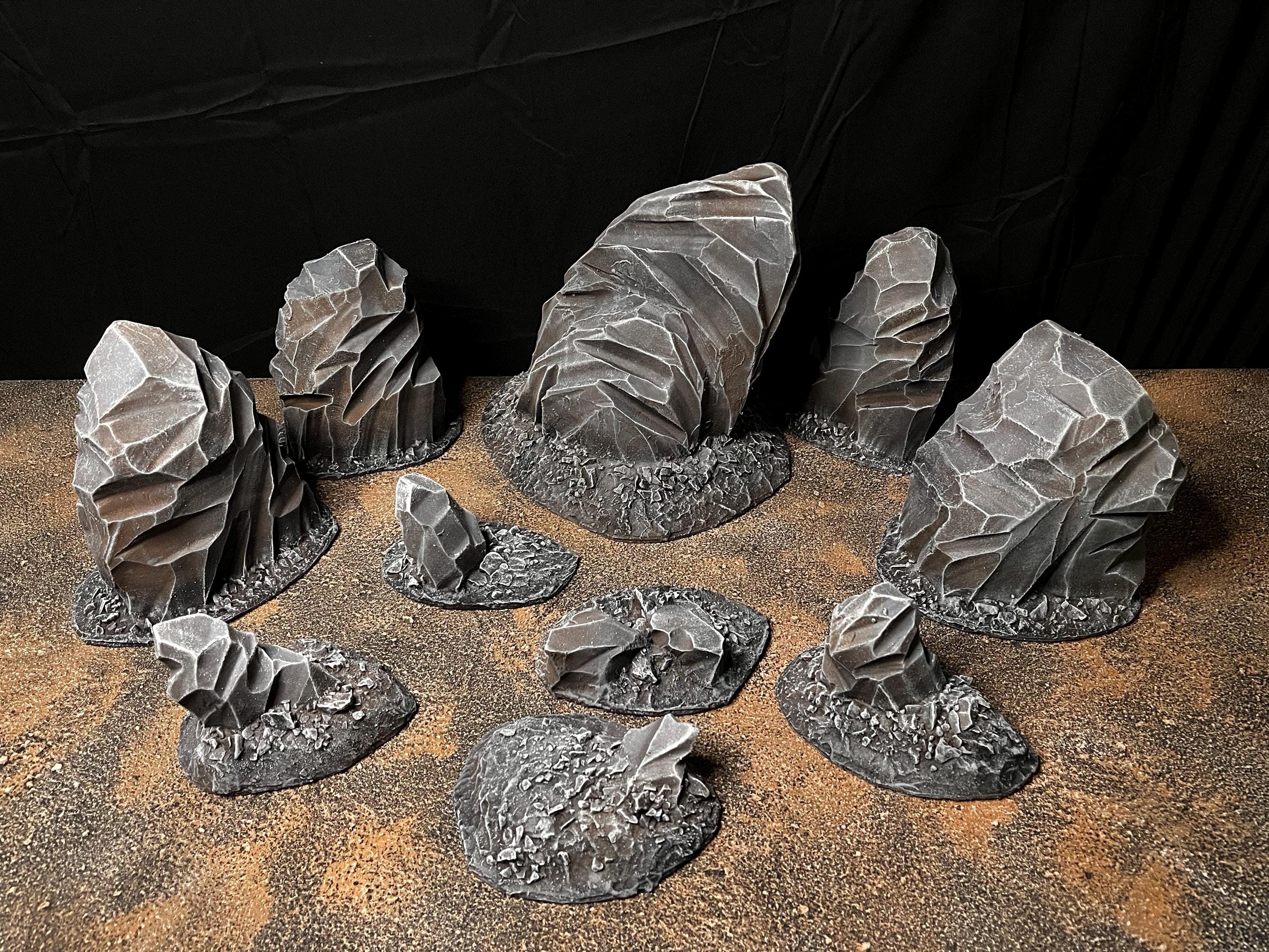 Wargaming Terrain Set Rocks Compatible With Warhammer 40k - Etsy