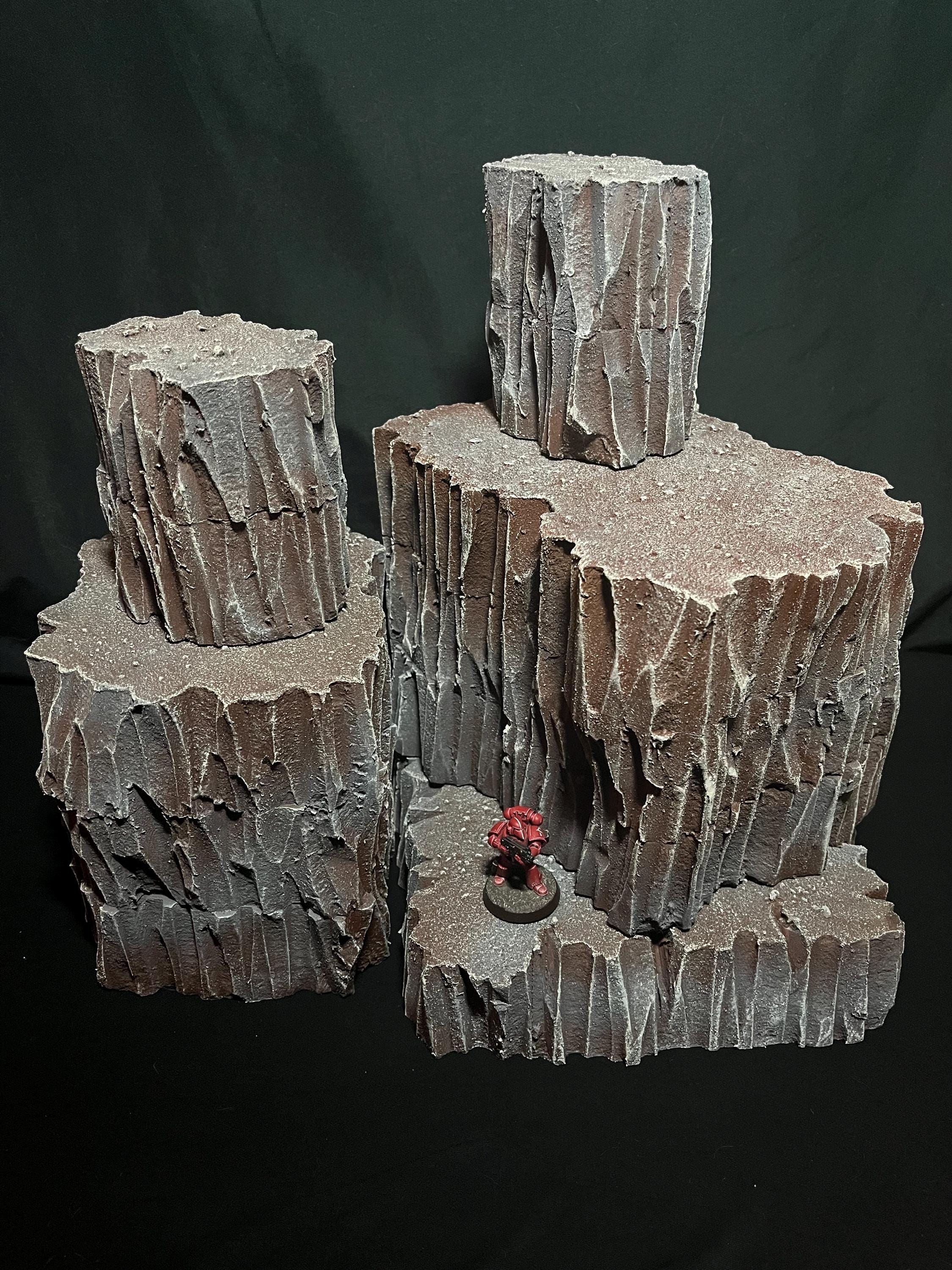 Warhammer 40k Compatible Wargaming Terrain Set of Modular Hills Rocks ...