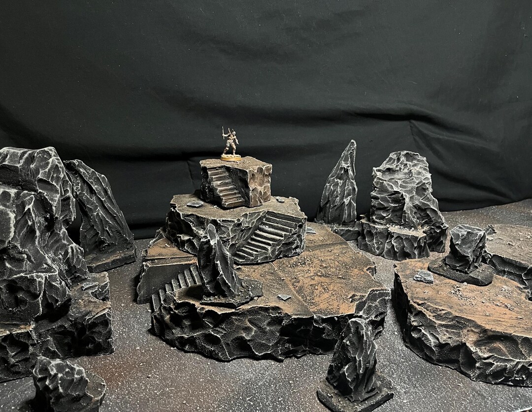 Wargaming Terrain Large Set of Rock Hills Scatter Terrain - Etsy