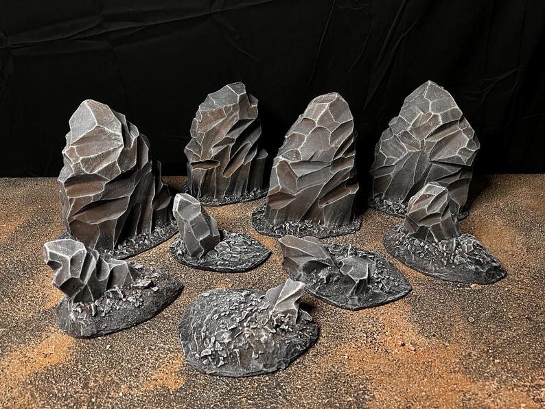 Wargaming Terrain Set Rocks Compatible With Warhammer 40k - Etsy