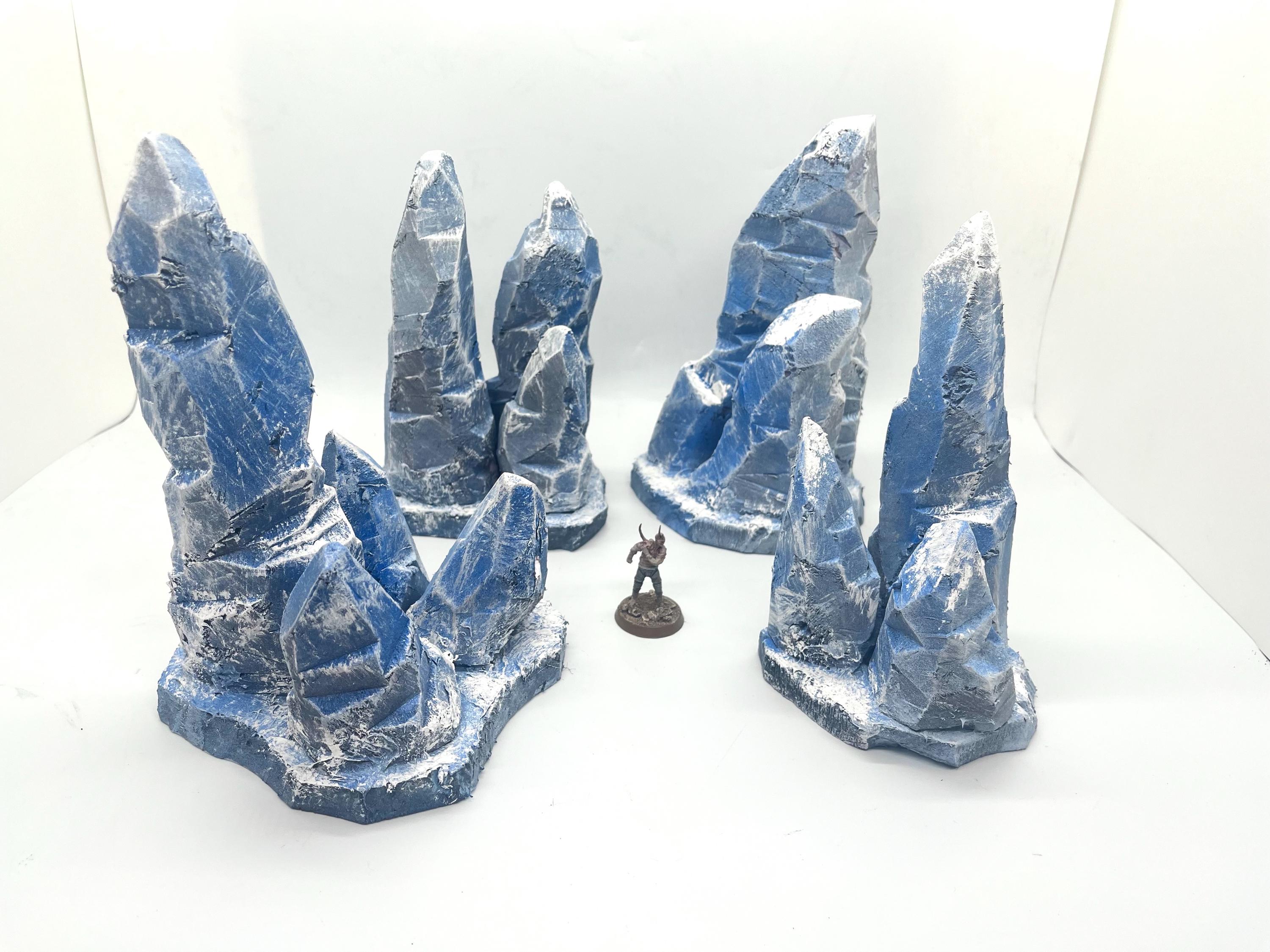 Set of Ice Arctic Wargaming Terrain Warhammer 40k Compatible Snow Hills ...