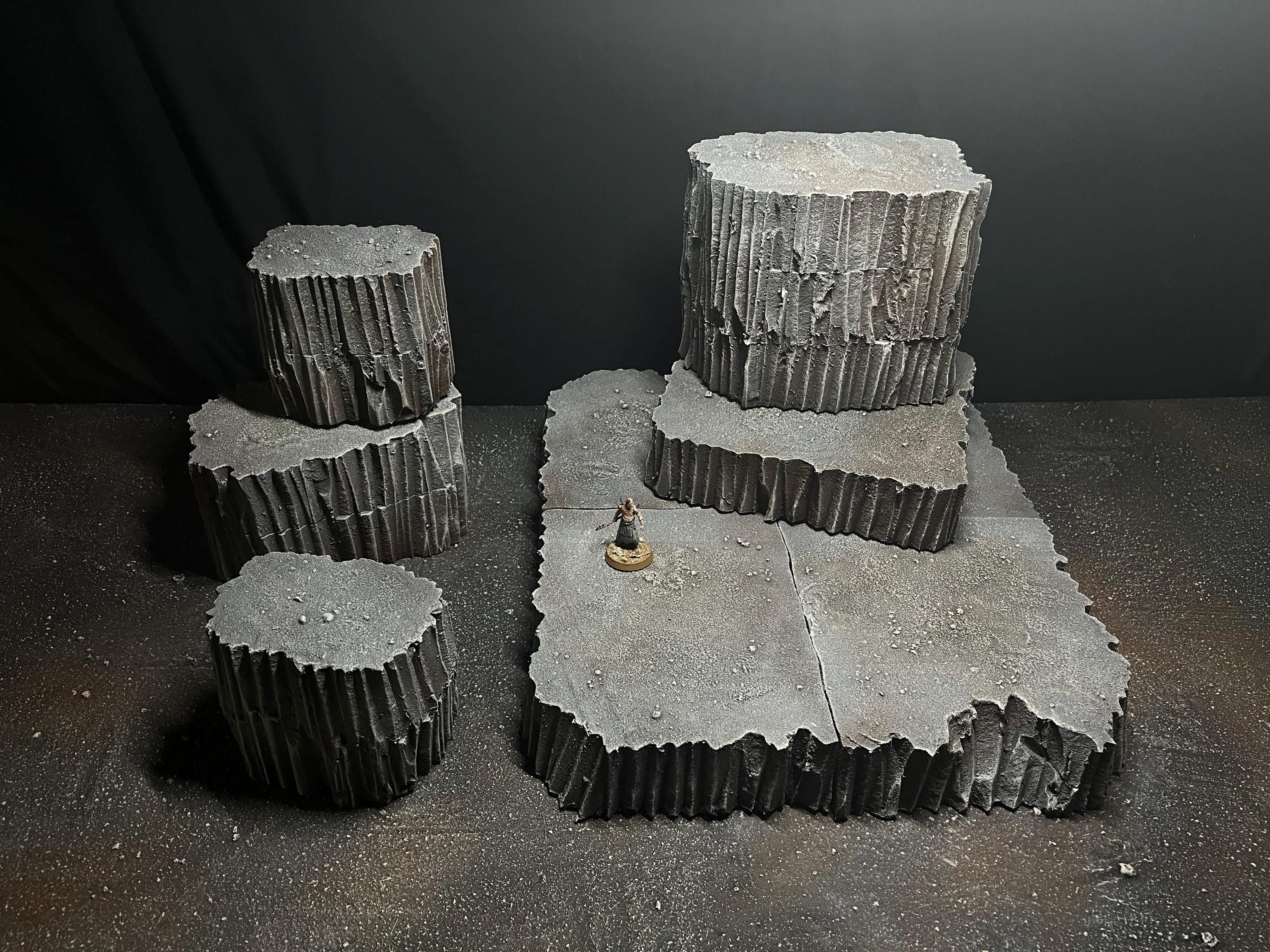 Warhammer 40k Compatible Wargaming Terrain Set of Modular Hills Rocks ...