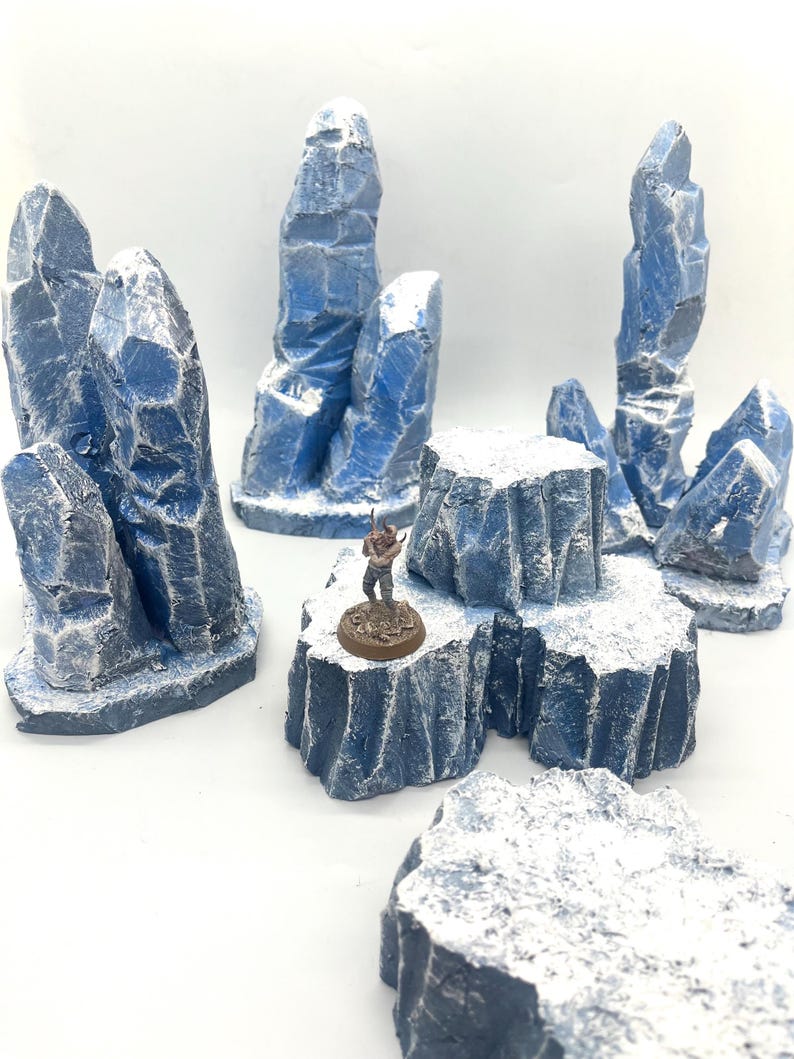 Set of Ice Arctic Wargaming Terrain Warhammer 40k Compatible Snow Hills ...