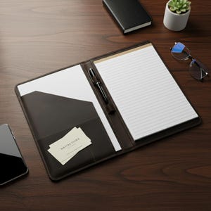 Portapapeles personalizado, portafolio de cuero A4, portapapeles de cuero, portafolio de cuero a medida, portafolio para hombre, portafolio sin cremallera