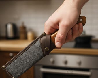 Custom knife sheath, Kitchen knife sheath, Chef gifts for men, Chef knife case, Leather knife cover, 6 inch chef knife sheath