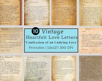 Vintage Love Letters: Romantic Ephemera for Junk Journals (Digital Download)