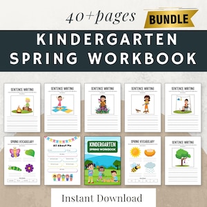 Spring Workbook and Summer Planner for Kids, Spring Activities, Handwriting, Homeschool Printable, Spring Activity Bundle, INSTANT DOWNLOAD