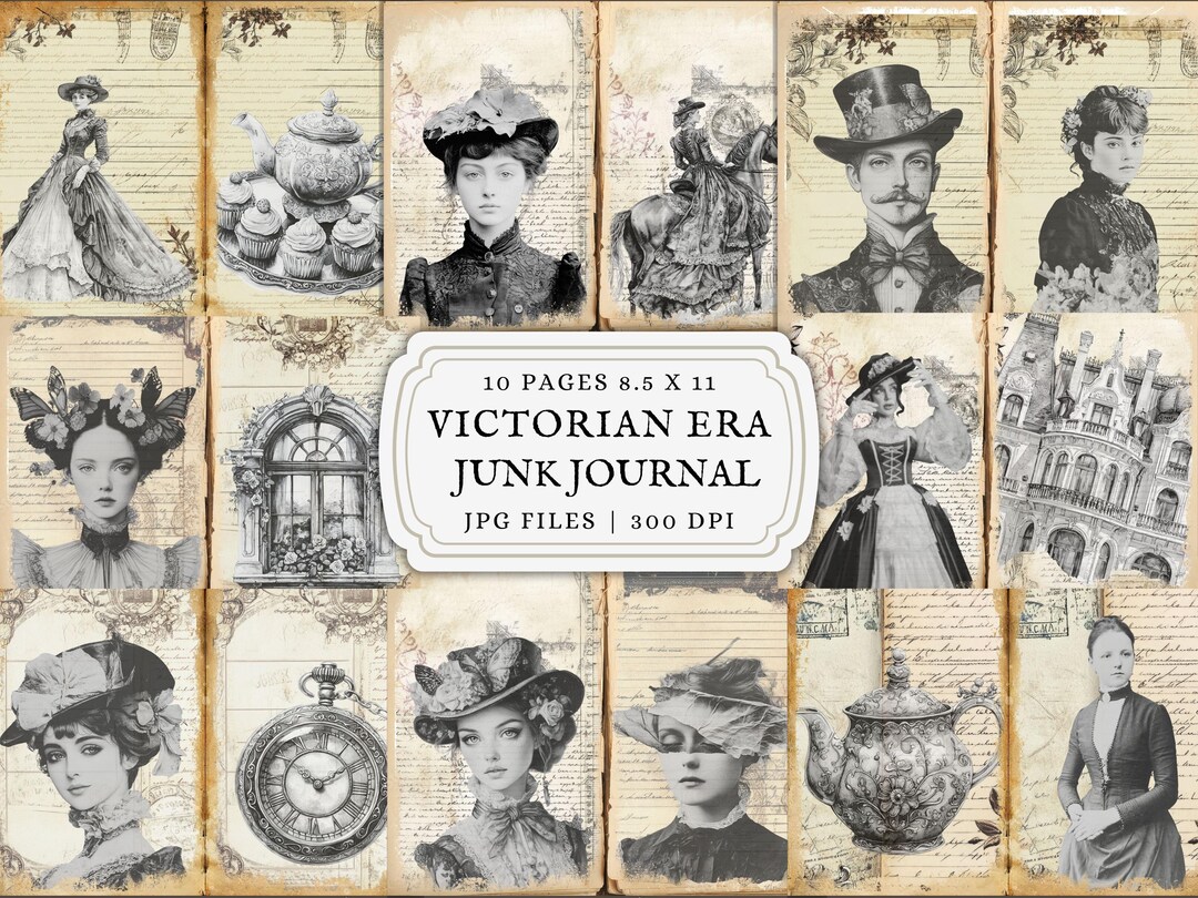 Victorian Junk Journal Kit Printable Digital Paper Bundle Vintage ...
