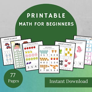 Preschool Math Workbook: Counting Exercises for Beginners (PDF Pattern)