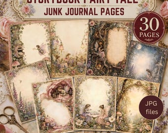 Storybook Fairy Tale Junk Journal Pages, Whimsical Fantasy Scrapbooking (Digital Download)