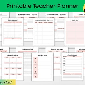 Printable Teacher Planner: Undated Lesson & Classroom Organizer (PDF Download, 8.5x11&quot;)