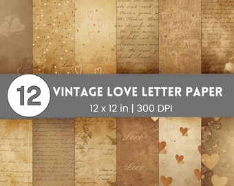 Vintage Handwriting Pattern Paper, Antique Written Textures Backgrounds, 12 x 12 JPG,  Junk Journal