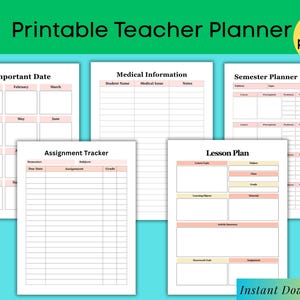 Printable Teacher Planner: Undated Lesson & Classroom Organizer (PDF Download)