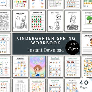 Spring Workbook and Summer Planner for Kids, Spring Activities, Handwriting, Homeschool Printable, Spring Activity Bundle, INSTANT DOWNLOAD