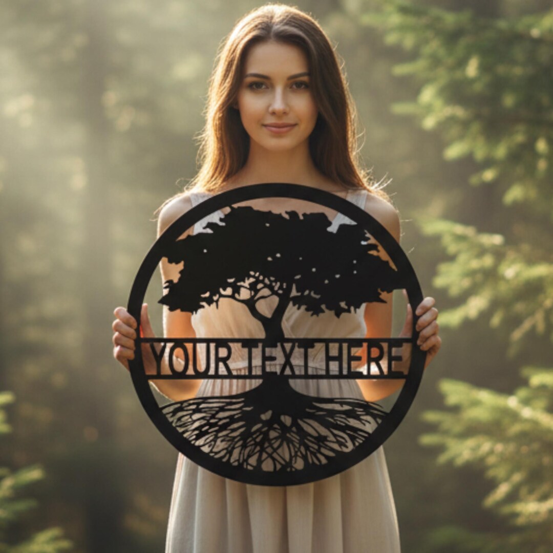 Personalized Tree of Life Metal Wall Art – Custom Family Name Sign ...